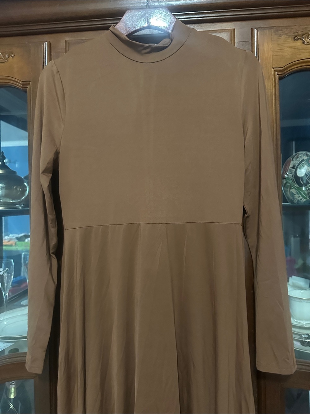 Long Sleeve Maxi Dress in Camel - Picture 3 of 6